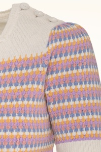 Emmy Design -  The Technicolor katoenen gebreide top in ivoor en roze 3