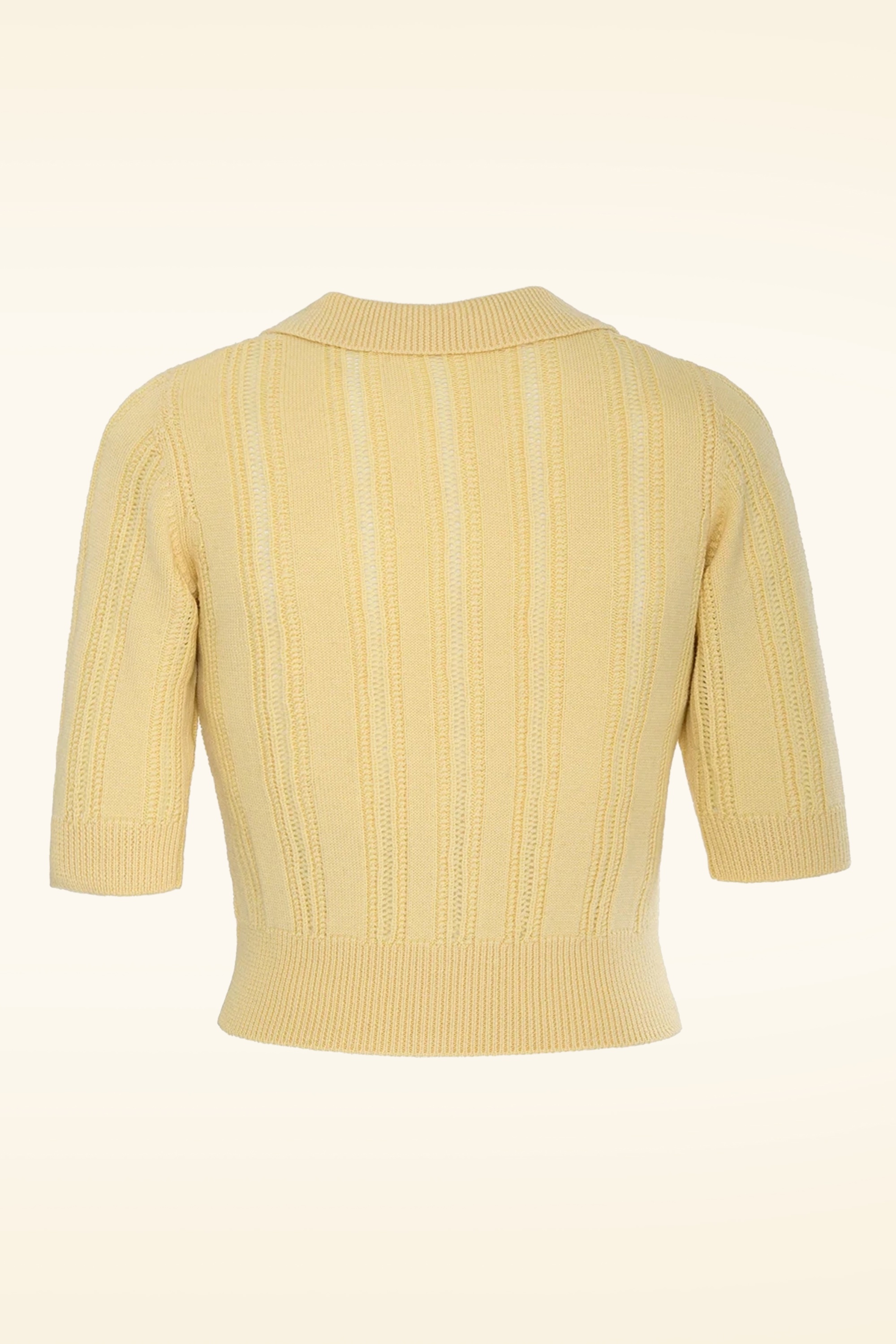 Emmy Design - The Non Contrast gebreid vest in zachtgeel 4