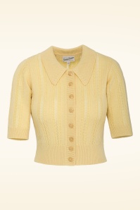 Emmy Design - The Non Contrast gebreid vest in zachtgeel 2