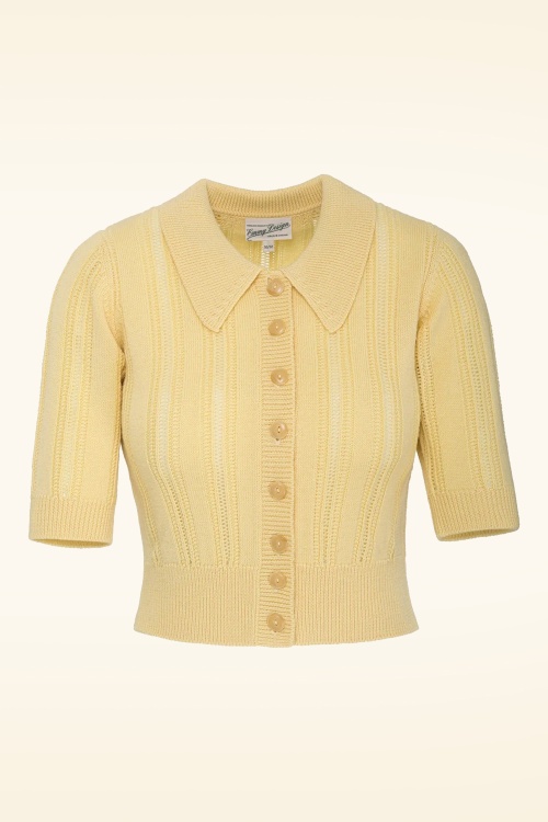 Emmy Design - The Non Contrast gebreid vest in zachtgeel 2