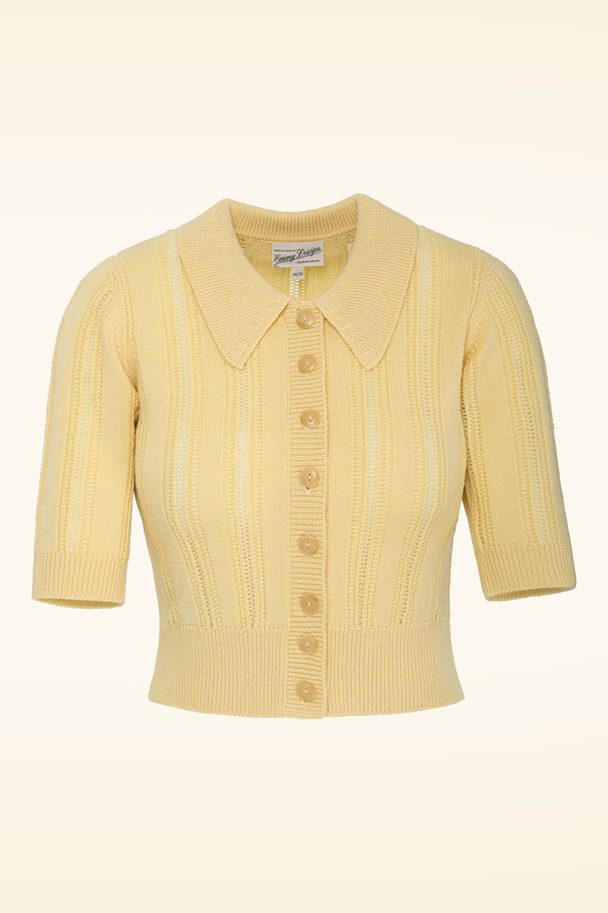 Emmy Design - The Non Contrast gebreid vest in zachtgeel 2