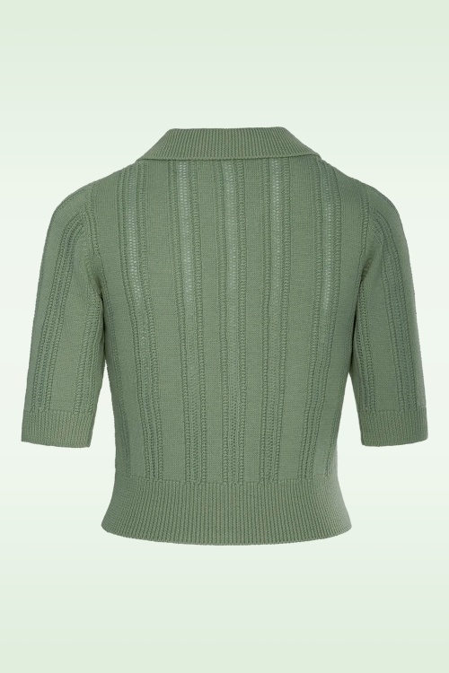 Emmy Design - The Non Contrast gebreid vest in saliegroen 4