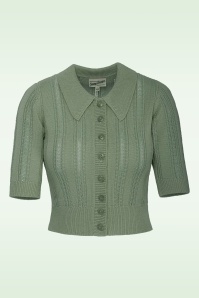 Emmy Design - The Non Contrast gebreid vest in saliegroen 2