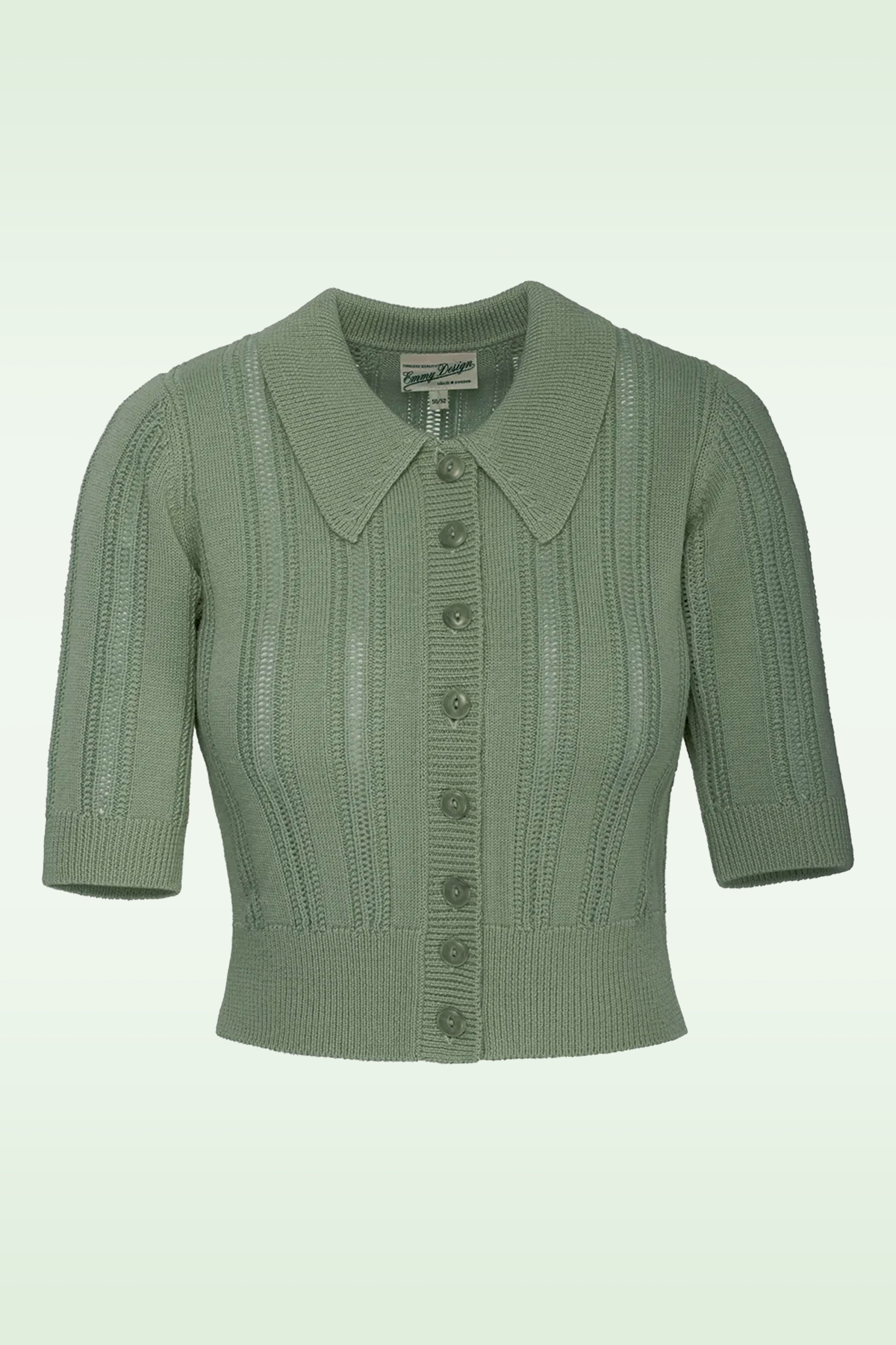 Emmy Design - The Non Contrast gebreid vest in saliegroen 2