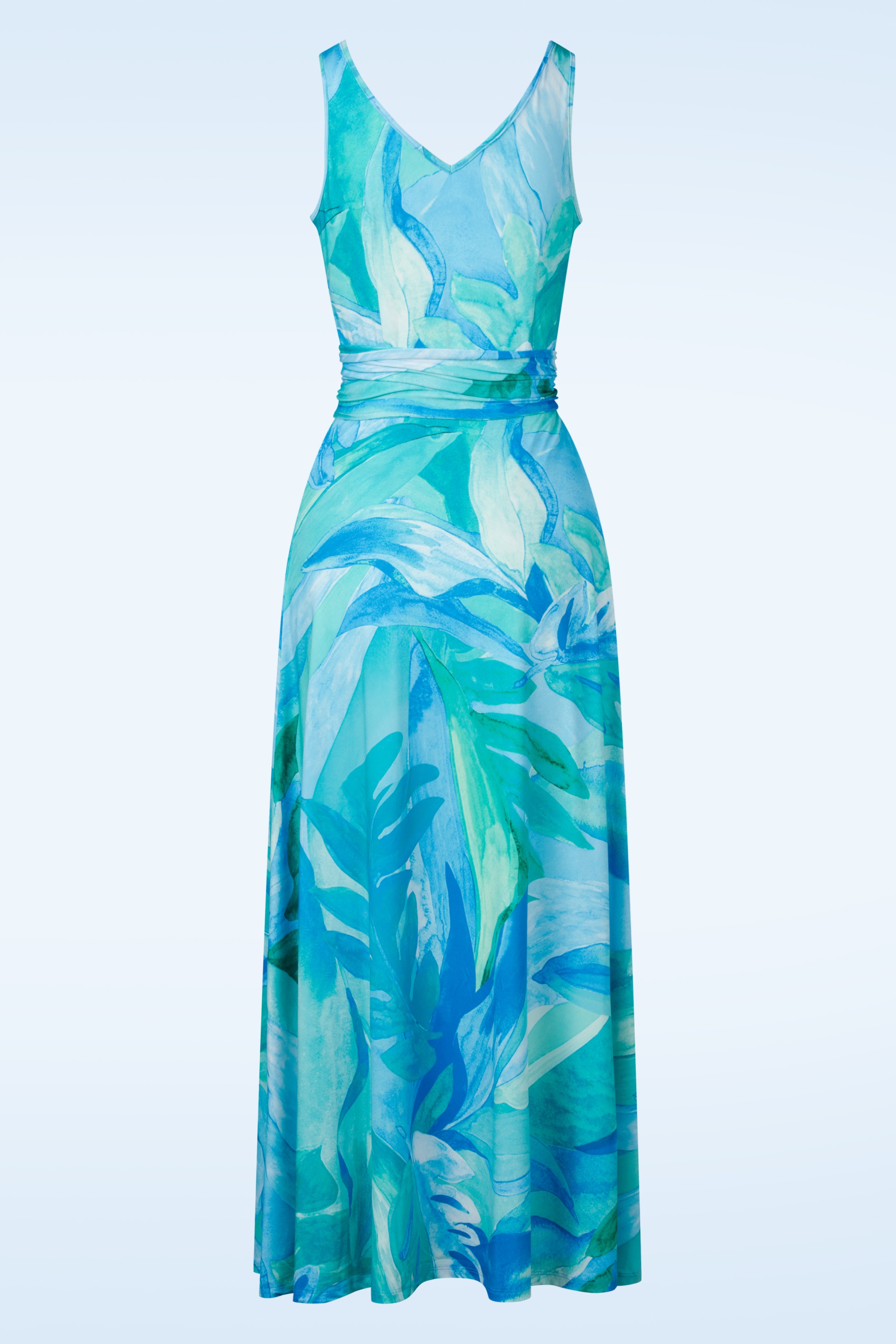K-Design - Lucia maxi jurk in blauw 3
