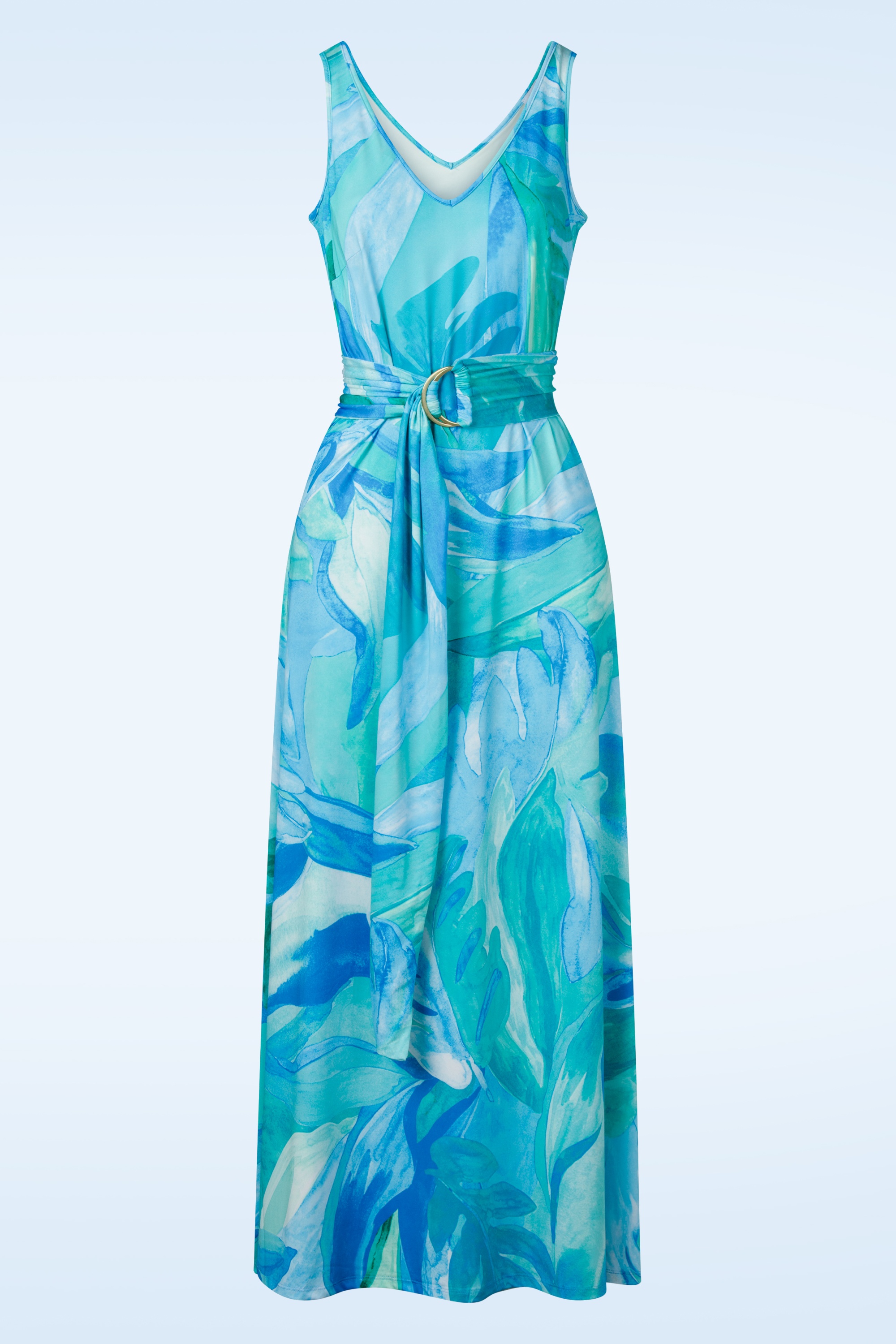 K-Design - Lucia maxi jurk in blauw 2