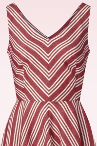 Femkit - Aven Striped katoenen swing jurk in rood en wit 2