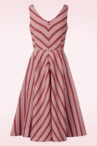 Femkit - Aven Striped katoenen swing jurk in rood en wit 3