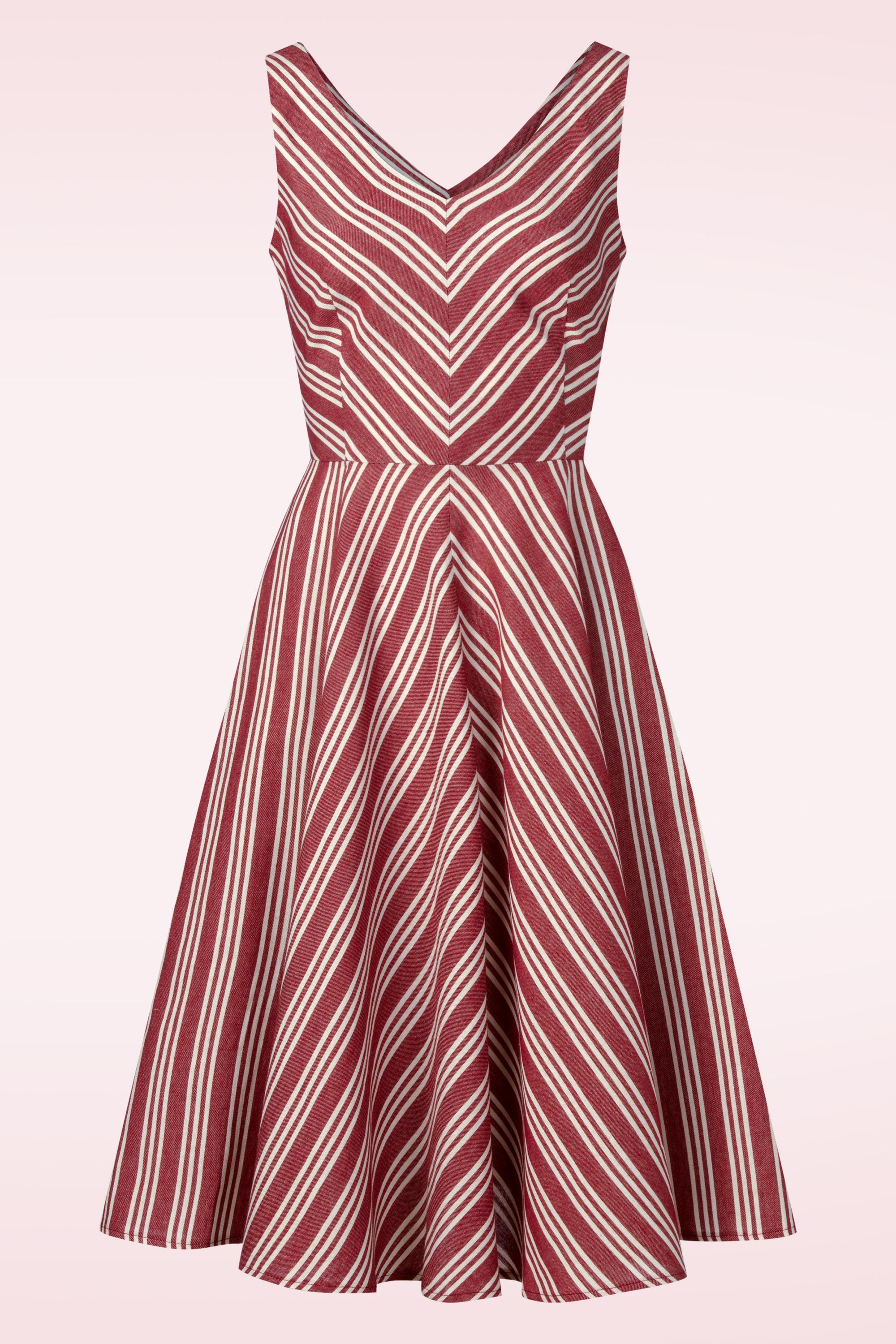 Femkit - Aven Striped katoenen swing jurk in rood en wit