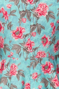 Topvintage Boutique Collection - Topvintage Exclusive ~ Adriana Peony swing jurk in aquablauw 4