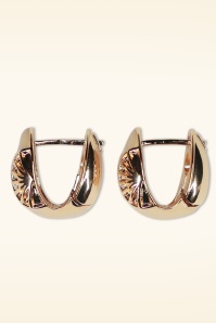 Urban Hippies - Garbo vergulde oorbellen in ecru 3