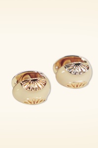 Urban Hippies - Garbo vergulde oorbellen in ecru 2