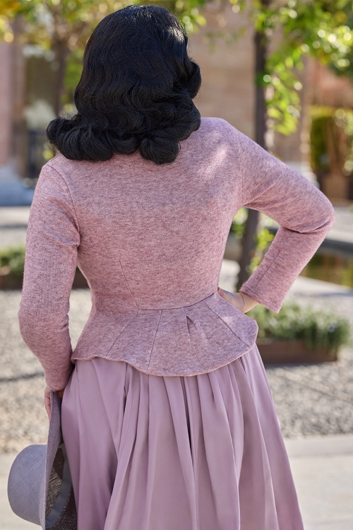 Miss Candyfloss - Naelle Pia gebreide blazer in roze 2