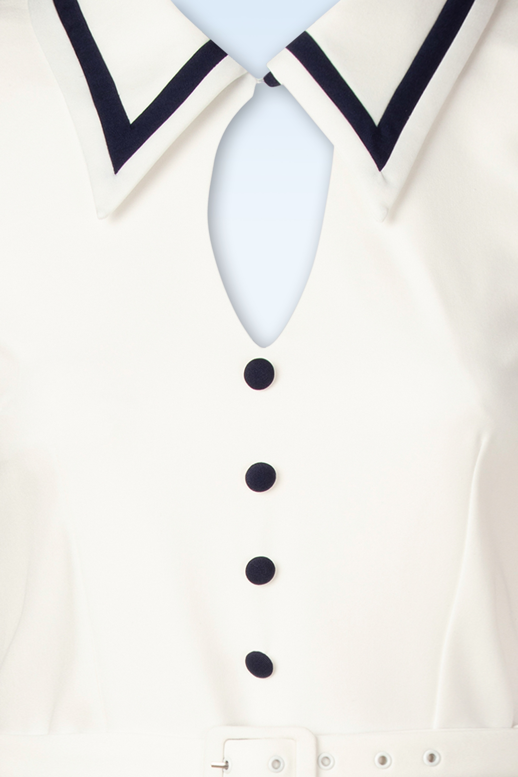 Vintage Diva  - Topvintage exclusive ~ The Gina pencil jurk met overrok in wit en navy 4