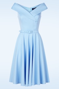 Vintage Diva  - Topvintage exclusive ~ The Aurelia swing jurk in luchtblauw 5