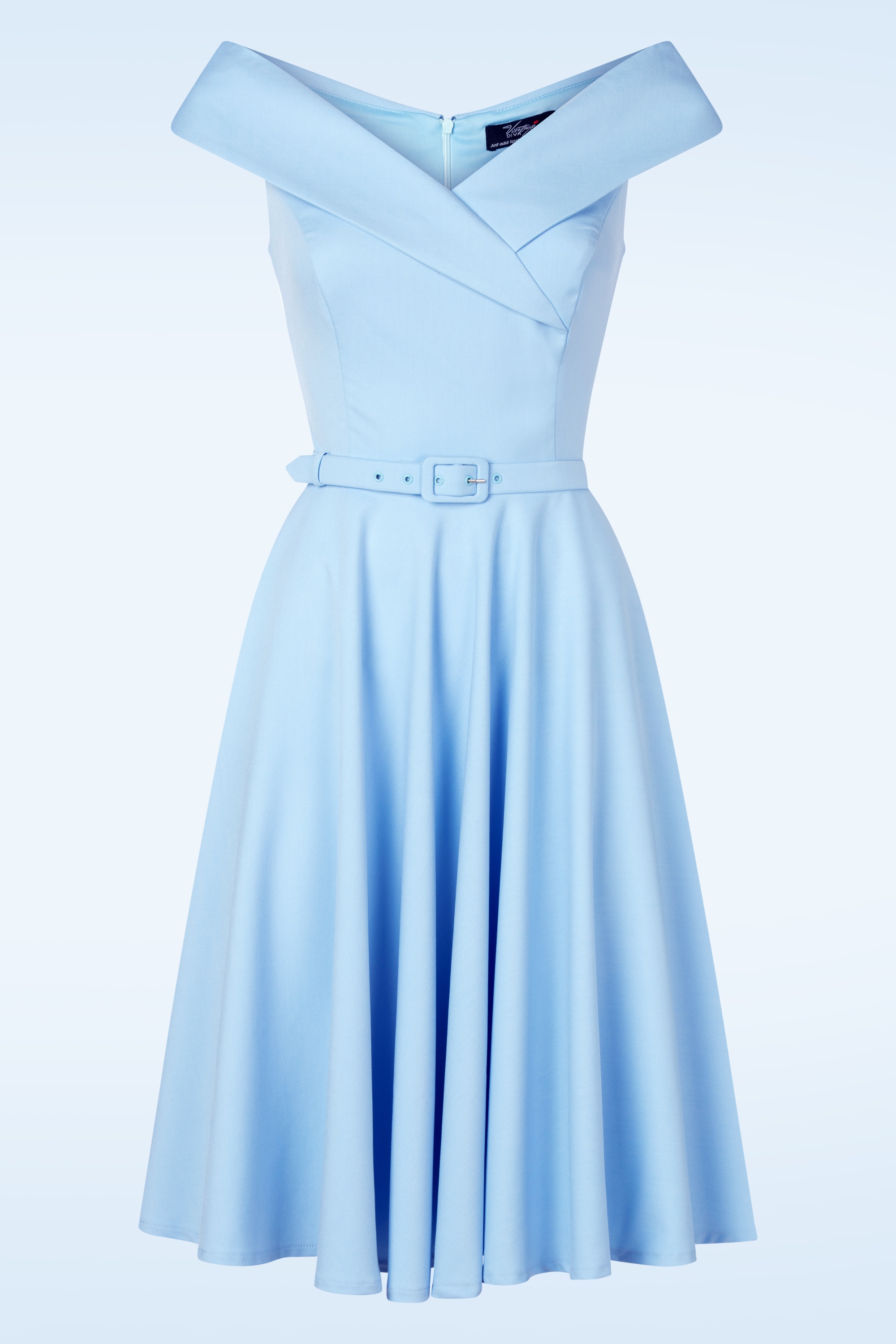 Vintage Diva  - Topvintage exclusive ~ The Aurelia swing jurk in luchtblauw 5