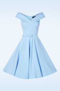 Vintage Diva  - Topvintage exclusive ~ The Aurelia swing jurk in luchtblauw 6