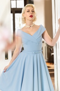 Vintage Diva  - Topvintage exclusive ~ The Aurelia swing jurk in luchtblauw 2
