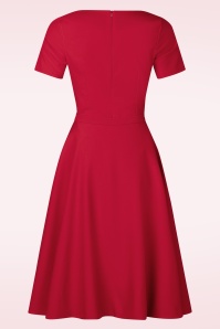 Vintage Diva  - Topvintage exclusive ~ The Isabel pencil jurk met overrok in rood 7