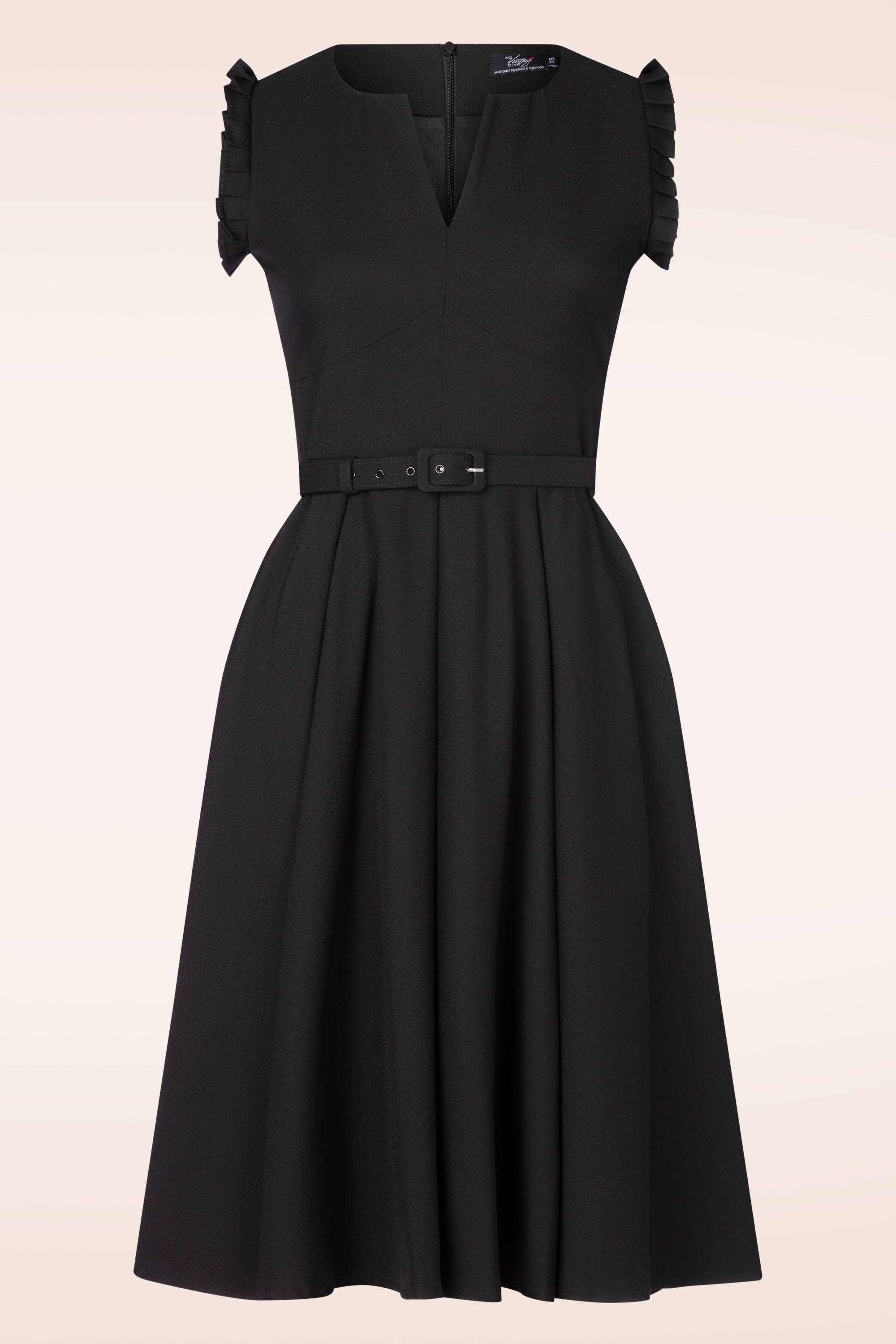 Vintage Diva  - Topvintage exclusive ~ The Gianna swing jurk in zwart 5