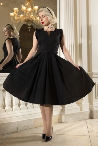 Vintage Diva  - Topvintage exclusive ~ The Gianna swing jurk in zwart 2