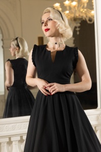 Vintage Diva  - Topvintage exclusive ~ The Gianna swing jurk in zwart 3