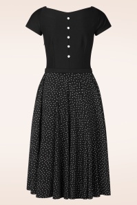 Vintage Diva  - Topvintage exclusive ~ The Grace Lee Polka swing jurk in zwart 6