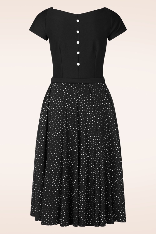 Vintage Diva  - Topvintage exclusive ~ The Grace Lee Polka swing jurk in zwart 6