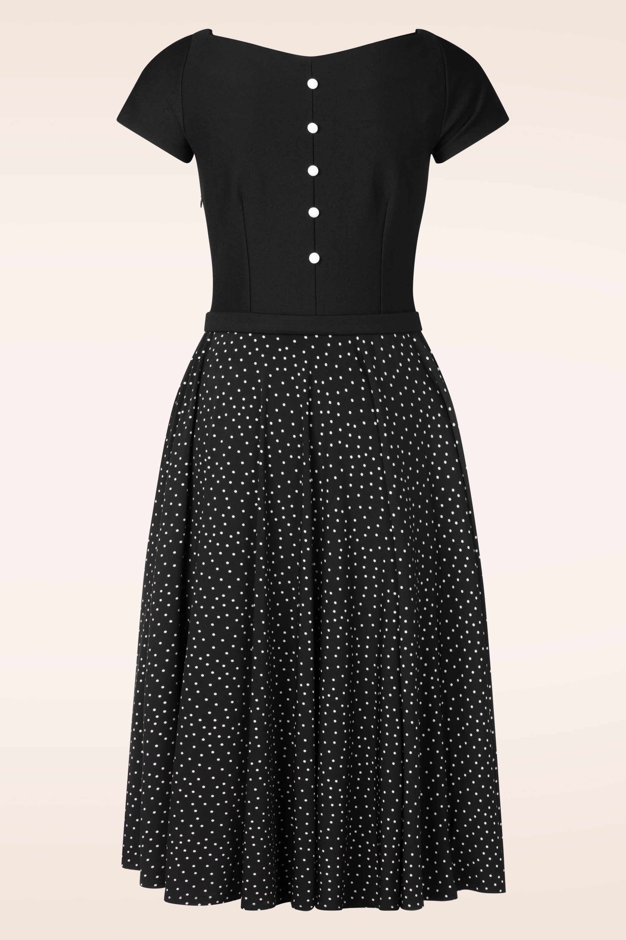 Vintage Diva  - Topvintage exclusive ~ The Grace Lee Polka swing jurk in zwart 6