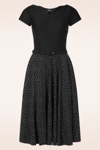 Vintage Diva  - Topvintage exclusive ~ The Grace Lee Polka swing jurk in zwart 3