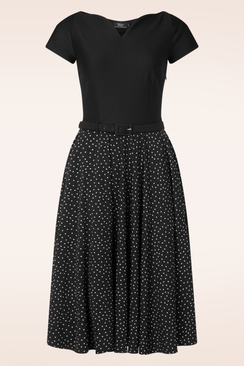 Vintage Diva  - Topvintage exclusive ~ The Grace Lee Polka swing jurk in zwart 3