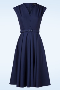Vintage Diva  - Topvintage exclusive ~ The Fiorella swing jurk in navy 2