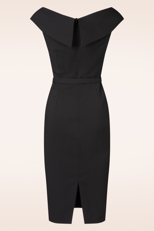 Vintage Diva  - Topvintage exclusive ~ The Aurelia pencil jurk in zwart 5