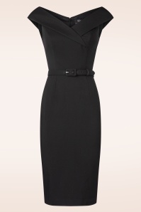 Vintage Diva  - Topvintage exclusive ~ The Aurelia pencil jurk in zwart 2