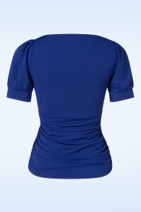 Vintage Diva  - Topvintage exclusive ~ The Joyce top in koningsblauw 4