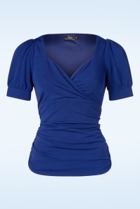 Vintage Diva  - Topvintage exclusive ~ The Joyce top in koningsblauw 2