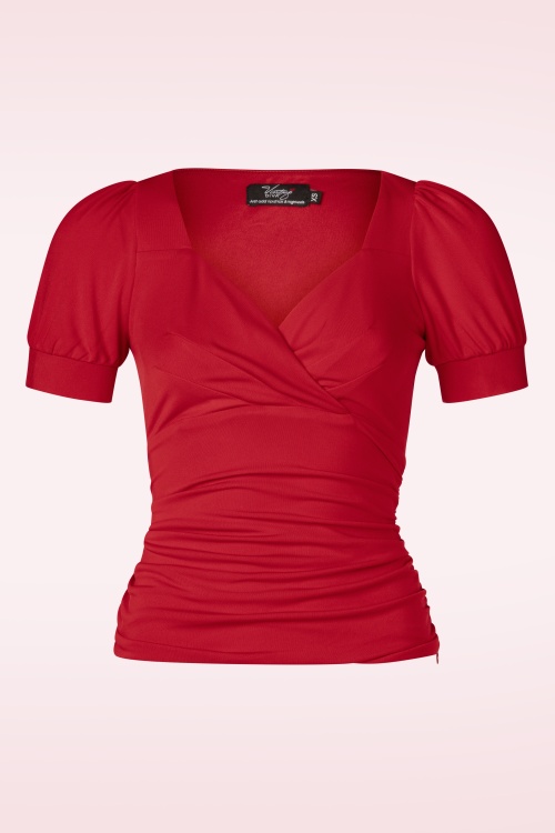 Vintage Diva - Topvintage exclusive ~ The Joyce top in rood 2