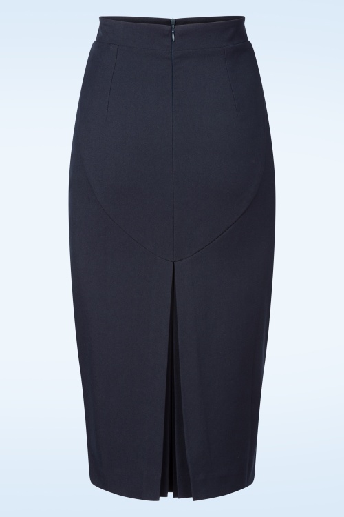 Vintage Diva  - Topvintage exclusive ~ The Lana Lynn pencil rok in navy 4
