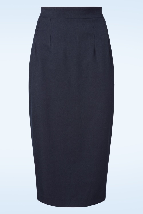 Vintage Diva  - Topvintage exclusive ~ The Lana Lynn pencil rok in navy 3