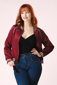Topvintage Boutique Collection - Topvintage exclusive ~ Gigi bomber jack in bordeauxrood