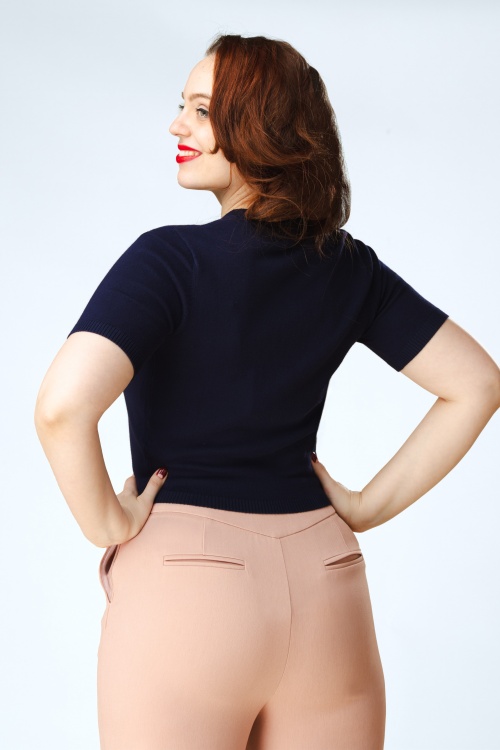 Topvintage Boutique Collection - Topvintage exclusive ~ Annora vest in marineblauw 4