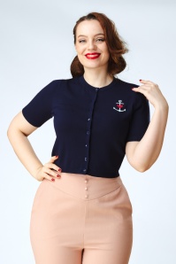 Topvintage Boutique Collection - Topvintage exclusive ~ Annora vest in marineblauw