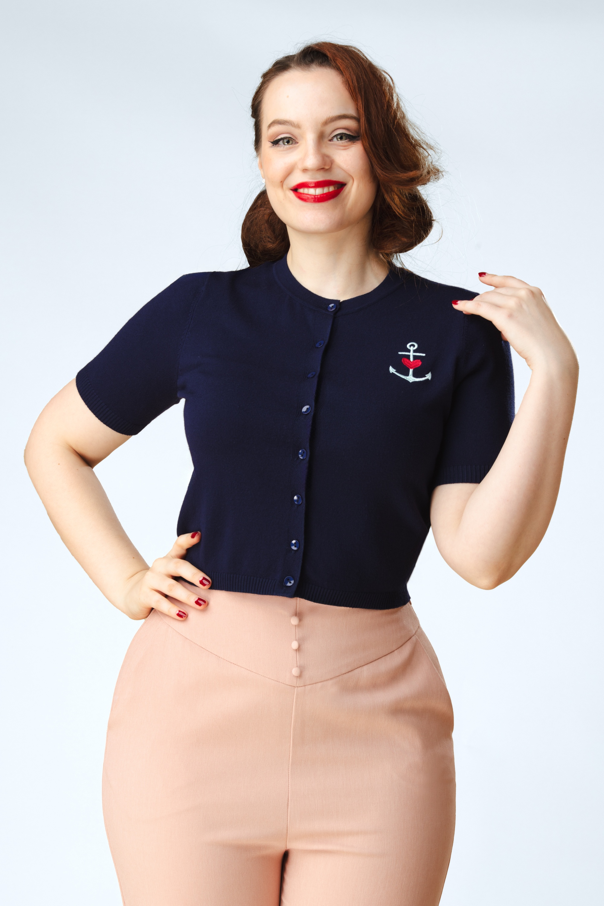 Topvintage Boutique Collection - Topvintage exclusive ~ Annora vest in marineblauw