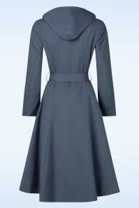 Topvintage Boutique Collection - Topvintage exclusive ~ Anna Hooded waterafstotende jas in leiblauw 4
