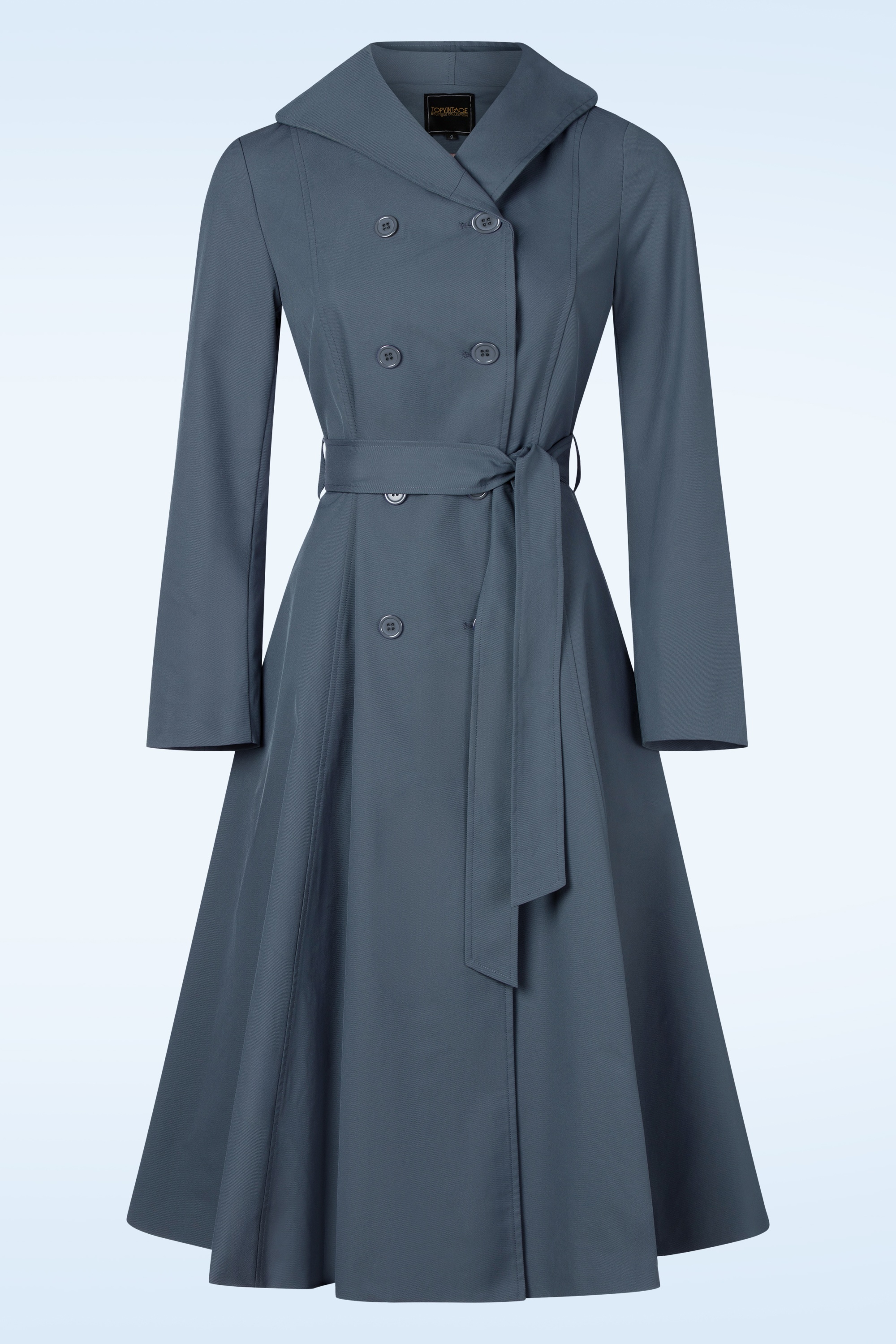 Topvintage Boutique Collection - Topvintage exclusive ~ Anna Hooded waterafstotende jas in leiblauw 2