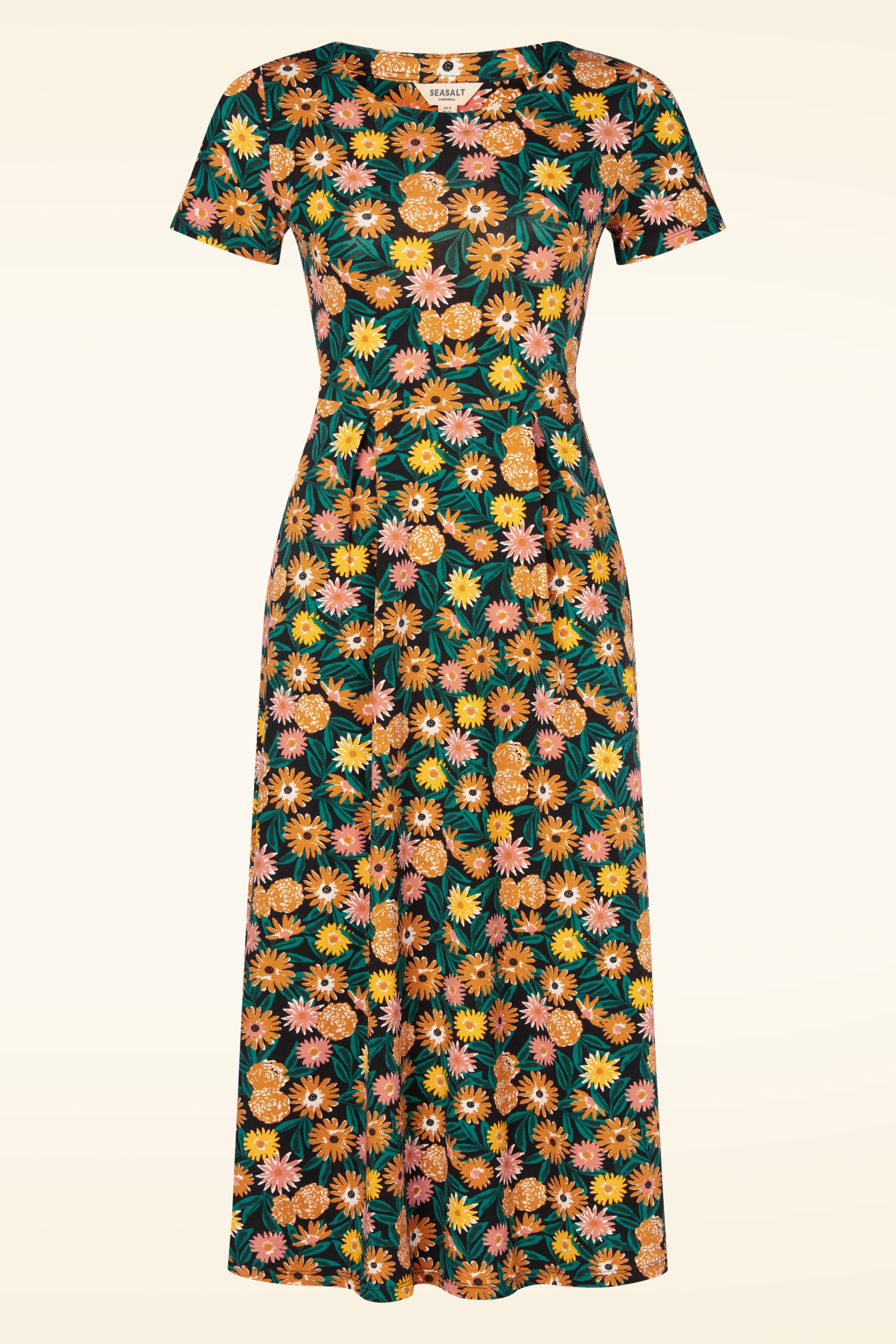 Seasalt - Veronica katoenen jurk in Marigold Meadow Inkwell