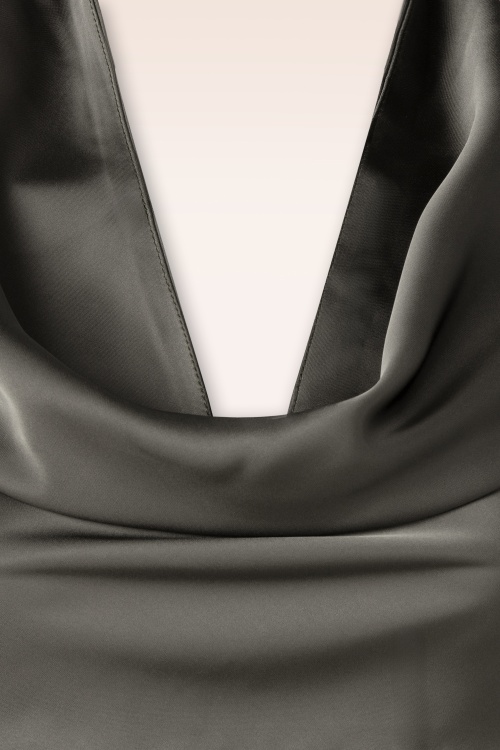 Glamorous - Cocoa Kiss Satin Halter midi jurk in bitter chocolate 2