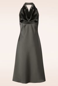 Glamorous - Cocoa Kiss Satin Halter midi jurk in bitter chocolate 3