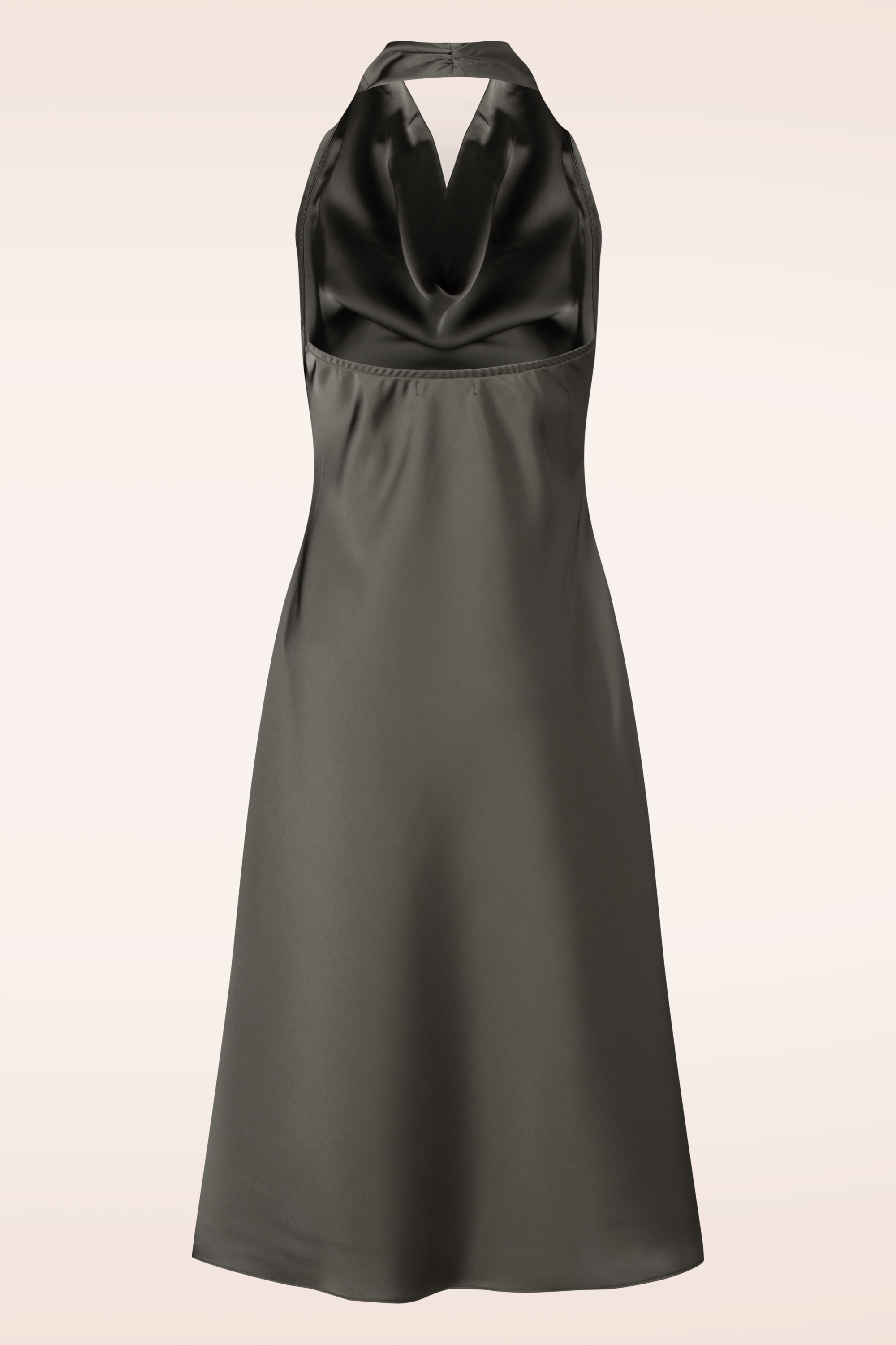 Glamorous - Cocoa Kiss Satin Halter midi jurk in bitter chocolate 3