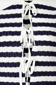 Glamorous - Riviera Bow Knit top in wit en navy 2